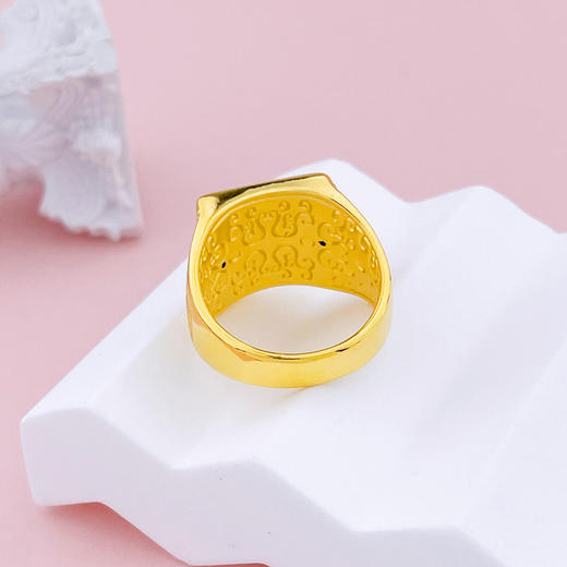 【限时克减128元】足金 3D硬金空心固口福字男戒福字方戒指福戒(V3DJZ00007)（预售产品下单后不退款不退货不换货不补差价）（预售产品下单后不退款不退货不换货不补差价） 商品图1