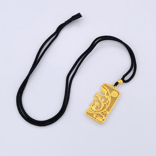 【限时克减150元】足金999 古法挂绳镂空花丝龙凤配龙牌吊坠（含珠子）(YGFDZ00229-A)（预售产品下单后不退款不退货不换货不补差价） 商品图3