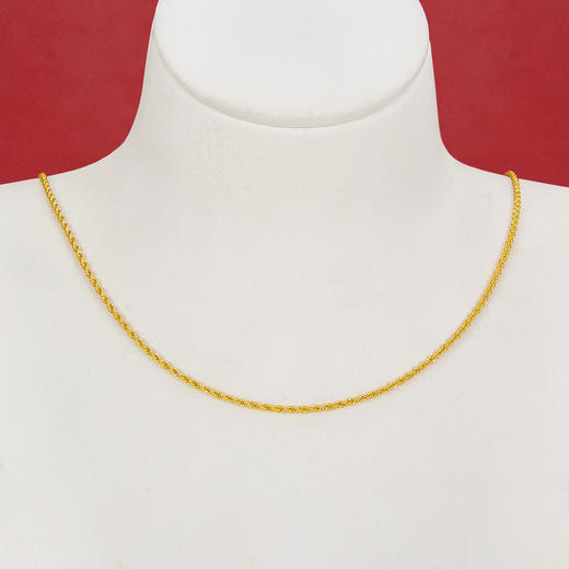 【限时克减150元】足金999.99 五9黄金真绳链项链(ACXL00001-2)补差价）补差价）预售产品下单后不退款不退货不换货不补差价 商品图1