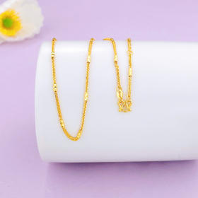 【限时克减150元】足金999 5G黄金17-18寸调节肖邦间筒项链(AG5GXL00018-2)补差价）补差价）预售产品下单后不退款不退货不换货不补差价