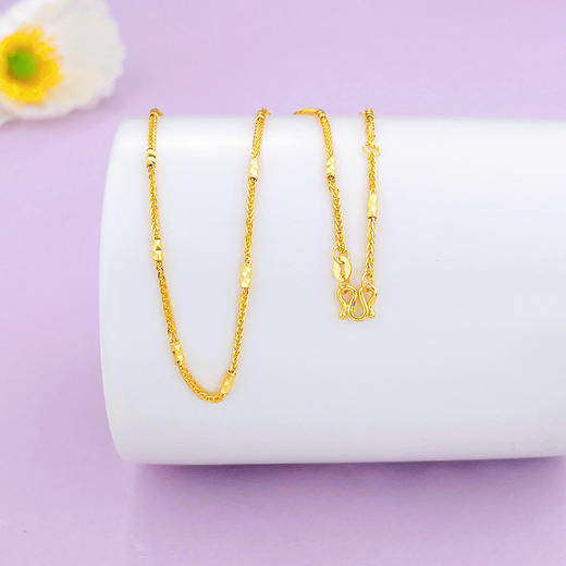 【限时克减150元】足金999 5G黄金17-18寸调节肖邦间筒项链(AG5GXL00018-2)补差价）补差价）预售产品下单后不退款不退货不换货不补差价 商品图0