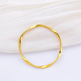 【限时克减150元】足金 #超轻  #电商爆款   【精品】无氰5D超轻硬金空心固口莫比乌斯环手镯(AR5DSZ00007)预售产品下单后不退款不退货不换货不补差价）