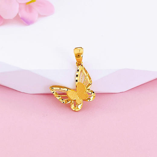 【限时7.5折】【定价黄金】足金999 #超轻 #九紫离火 (足金999字印)5G黄金镂空绕线蝴蝶吊坠(5GDZ00475)（预售产品下单后不退款不退货不换货不补差价） 商品图2