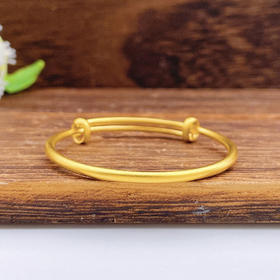 【限时克减150元】足金999.9 #儿童/宝宝 古法半实心素圈推拉单只童镯（面宽约2.2-2.6mm，厚约2.4mm）(ANWZGFTZ00002)（预售产品下单后不退款不退货不换货不补差价）