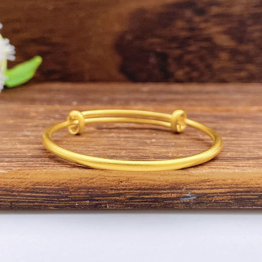 【限时克减150元】足金999.9 #儿童/宝宝 古法半实心素圈推拉单只童镯（面宽约2.2-2.6mm，厚约2.4mm）(ANWZGFTZ00002)（预售产品下单后不退款不退货不换货不补差价） 商品图0