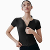 【3~5天发货】跃牌【美度空间】系列 莫代尔裸感修身运动t恤女圆领拉链瑜伽服休闲小蛮腰健身短袖夏季ADTX41020 商品缩略图1