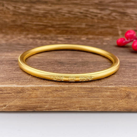 【限时克减150元】足金999 古法空心固口CNC福字龙凤纹手镯（面宽约4.2-4.6mm）(YGFSZ00483)（预售产品下单后不退款不退货不换货不补差价） 商品图0