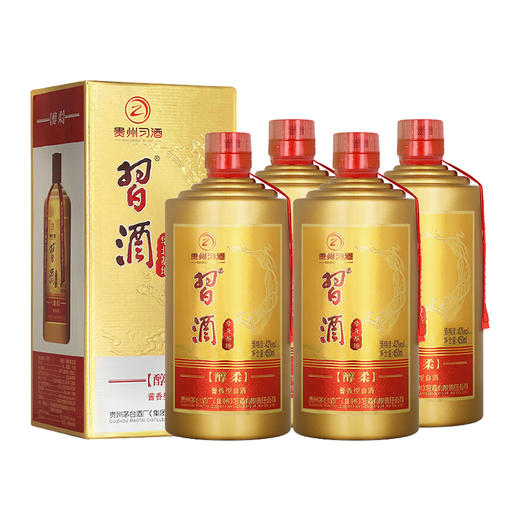 【2020年】习酒 醇柔 华北基地 酱香型 42度 450ml*4【整箱】 商品图1