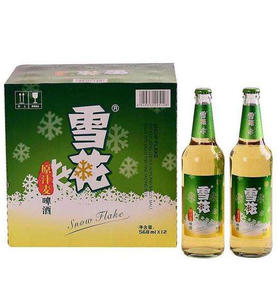 雪花 玻璃瓶 原麦汁 580ml*12瓶