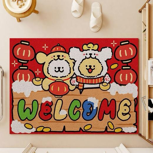 【隐藏污泥 表面不显脏】少女心可爱卡通丝圈地垫 入户门卡通地垫 创意线条狗 可爱蜡笔小新 脚垫防滑蹭玄关垫-QQ 商品图11