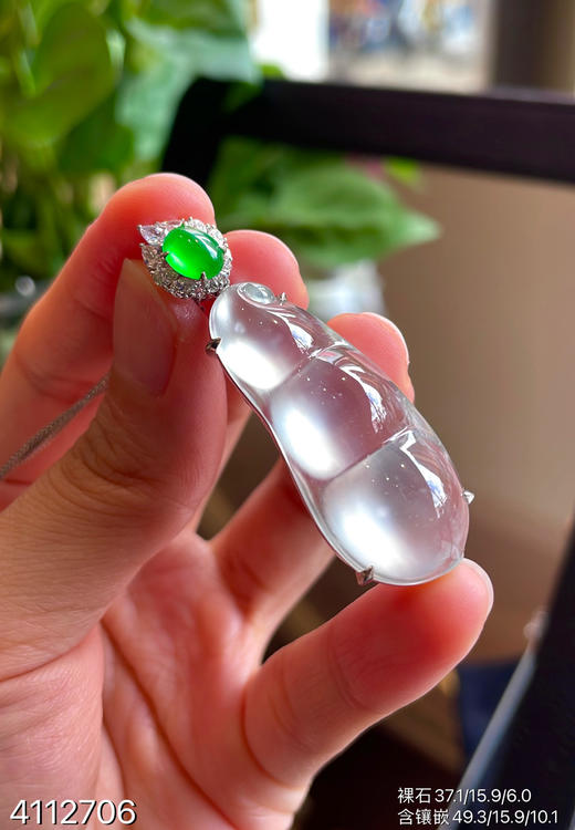 玻璃种福豆吊坠【4112706】具体价格微信咨询 商品图5