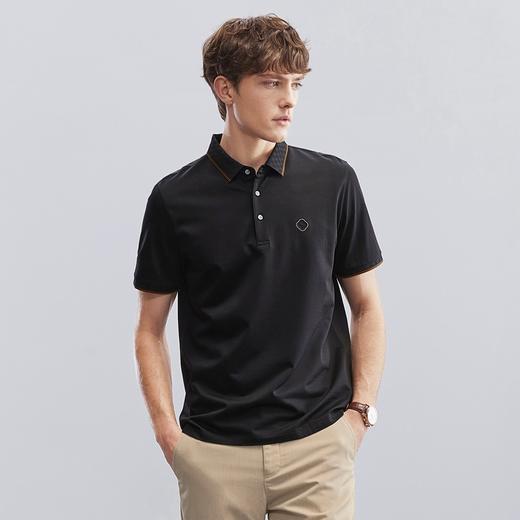 【含桑蚕丝】柒牌男士短袖Polo衫男夏季凉感抗菌休闲商务翻领T恤 124T70580 商品图1