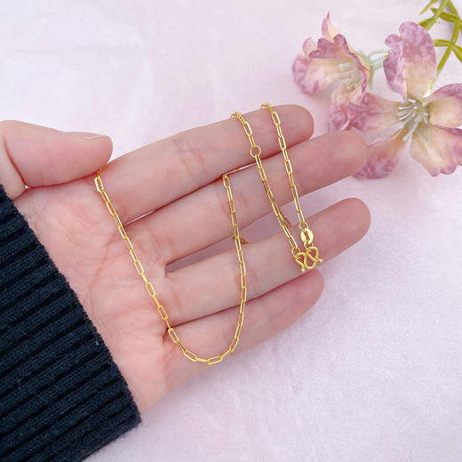 【限时克减150元】足金999 5G黄金17-18寸调节十字链项链(AG5GXL00017-1)（预售产品下单后不退款不退货不换货不补差（预售产品下单后不退款不退货不换货不补差 商品图2