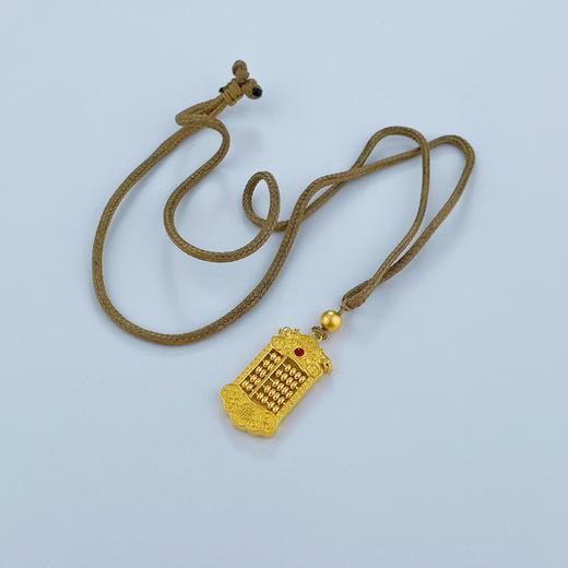 【限时克减150元】足金999 古法珐琅镂空如意龙凤算盘挂绳吊坠（含珠子）（算盘珠可动）(YGFDZ00289)（预售产品下单后不退款不退货不换货不补差价） 商品图3