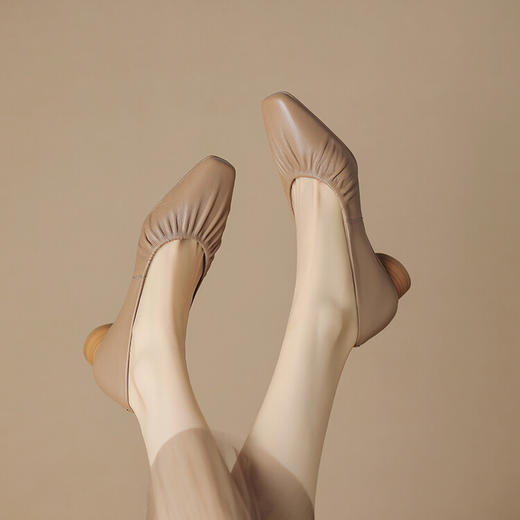 【预售5天】韩版里外真皮简约通勤超软舒适浅口方头工作女鞋YS&9623-1 商品图4