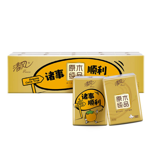 「3条装！单条10包」清风手帕纸4层5张便携式小包纸巾 居家日用抽纸10包一条餐巾纸 商品图3