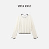 COCO ZONE 2024"米妮"春季复古纯色圆领针织衫镂空长袖上衣CC1A0605 商品缩略图5