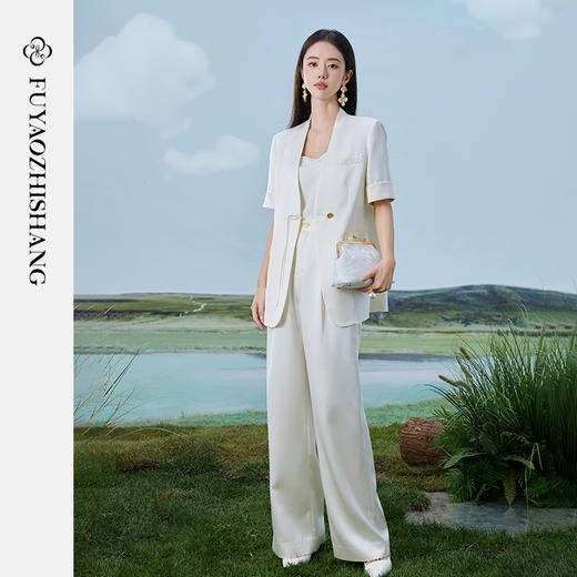 IWY/扶摇系列 米白色夏季新中式时尚总裁职业西装FYCP363 商品图3