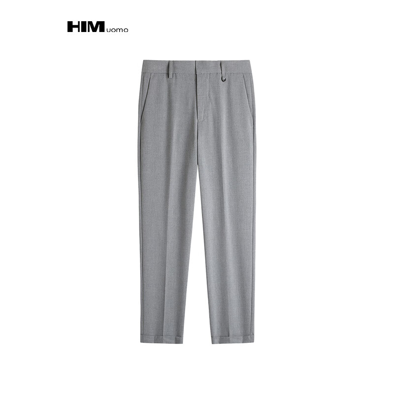 HIM漢崇 舒适商务职场休闲西裤男士斯文通勤免烫九分裤 2026春季