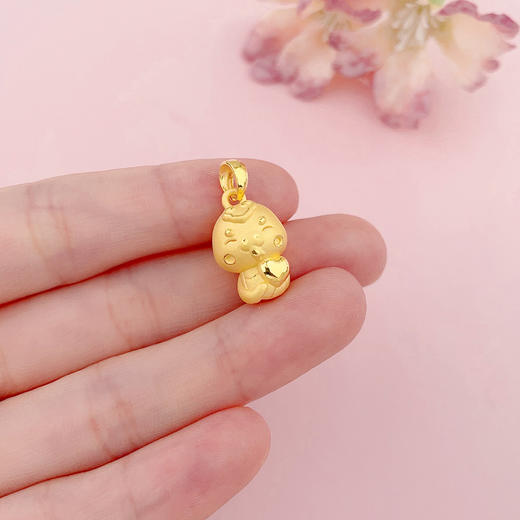 【限时7.5折】【定价黄金】足金 #儿童/宝宝 #蛇年新品 【精品】3D硬金空心蛇年生肖爱心心形蛇宝宝吊坠(AR3DDZ00099)（预售产品下单后不退款不退货不换货不补差价） 商品图3