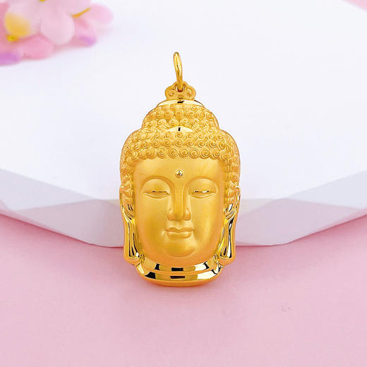 【限时克减150元】足金999.9 【精品】天赐鸿福空心佛头吊坠佛佑平安吊坠(AUWZDZ00001-1)（预售产品下单后不退款不退货不换货不补差（预售产品下单后不退款不退货不换货不补差 商品图0