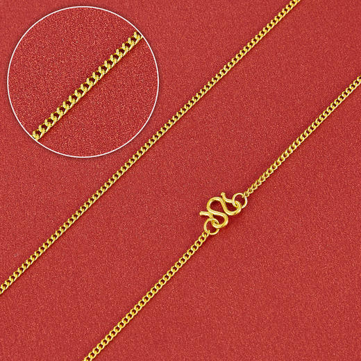 【限时克减150元】足金999.99 五9黄金侧身链侧身项链(ACXL00033-1)补差价）补差价）预售产品下单后不退款不退货不换货不补差价 商品图0