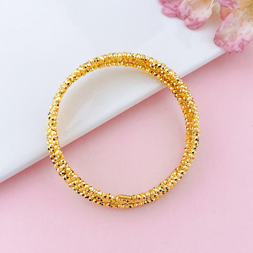 【限时克减150元】足金999  5G黄金五圈蹦迪珠弹力镯空心开口蹦迪珠手镯弹力手镯（总面宽约11.2-11.6mm）(AN5GSZ00001-1)（预售产品下单后不退款不退货不换货不补差价） 商品图2