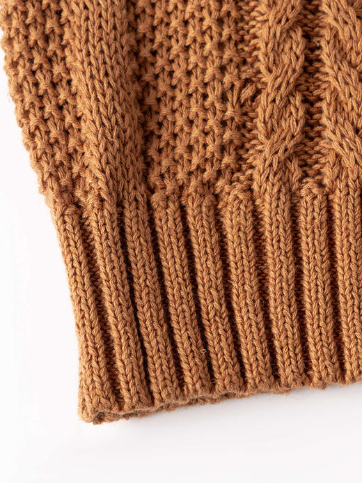 COCO ZONE "橘子"时尚镂空圆领针织衫修身纯色百搭上衣CC1B1429 商品图7