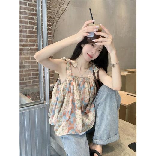 【法式设计感印花吊带背心女】夏季新款 宽松无袖短款上衣 小清新 商品图5