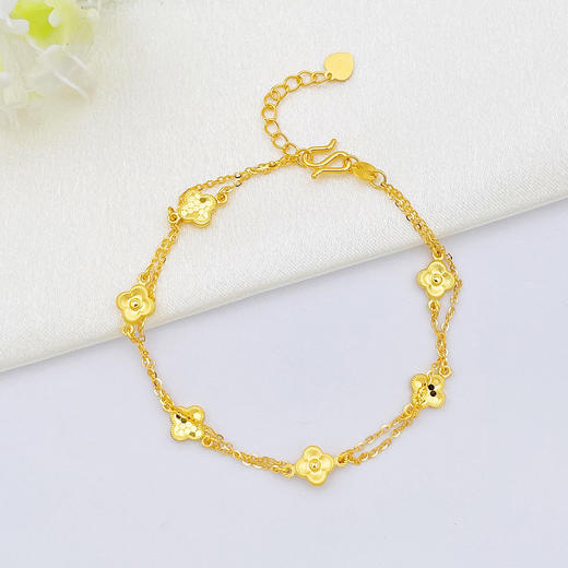 【限时克减150元】足金999 #九紫离火 #小红书 【精品】鱼鳞双面四叶草双排调节手链(AUSL00021)（预售产品下单后不退款不退货不换货不补差价） 商品图0