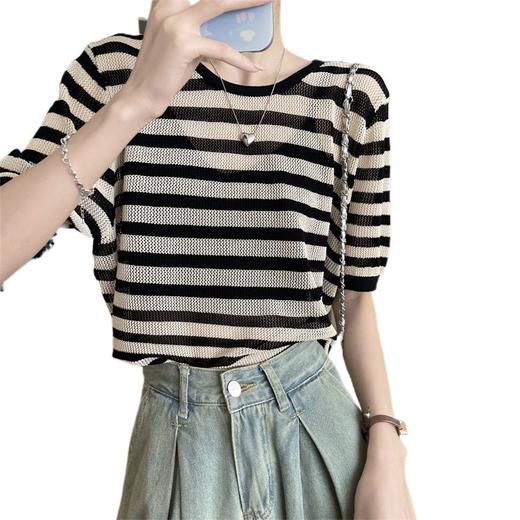 夏季新款【镂空别致修身T恤短袖】女装减龄薄款 针织衫短款小上衣 商品图4