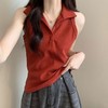 【polo领背心女】坎肩夏新款独别致翻领无袖T恤女外穿辣妹上衣 商品缩略图0