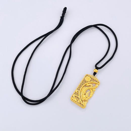 【限时克减150元】足金999 古法挂绳镂空花丝龙凤配凤牌吊坠（含珠子）(YGFDZ00229-B)（预售产品下单后不退款不退货不换货不补差价） 商品图3