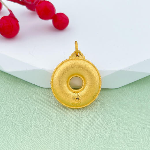 【限时克减150元】足金999 【精品】天赐鸿福空心福字平安扣吊坠(AUDZ00003-1)（预售产品下单后不退款不退货不换货不补差价）(预售产品下单后不退款不退货不换货不补差价 商品图0