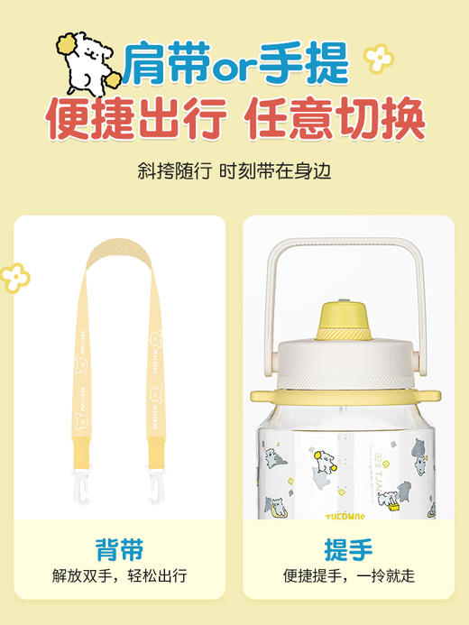 膳魔师夏季儿童水杯户外大容量直饮杯可斜挎水壶运动冷水吨吨桶/SMS-TCST-1200BBW-PET 商品图3
