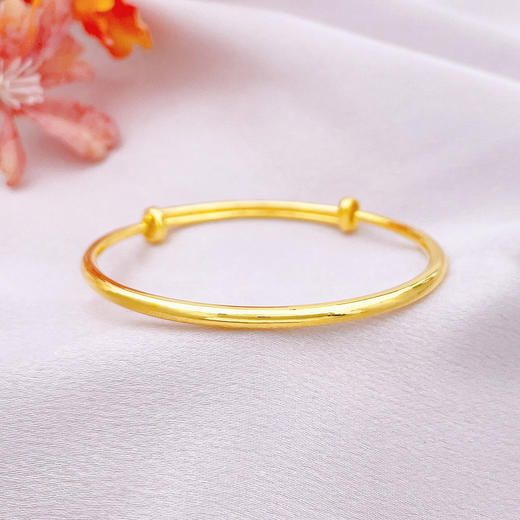 【限时克减150元】足金999.9 (面宽约3.7-4.1mm)空心手镯光面推拉手镯光圈推拉手镯素圈推拉手镯圆管推拉手镯(HWSZ00001-05)（预售产品下单后不退款不退货不换货不补差价） 商品图0