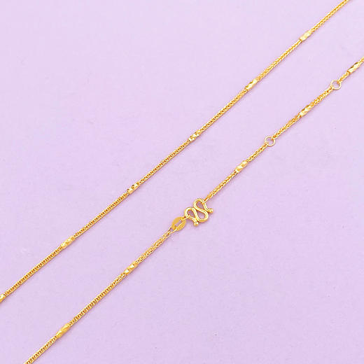 【限时克减150元】足金999 5G黄金17-18寸调节肖邦间筒项链(AG5GXL00018-3)补差价）补差价）预售产品下单后不退款不退货不换货不补差价 商品图1