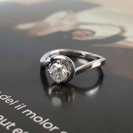 【天然正品】AU750白金钻石戒指0.50克拉G VS2 3EX 13号（戒圈可改）150524NJ18 商品图2