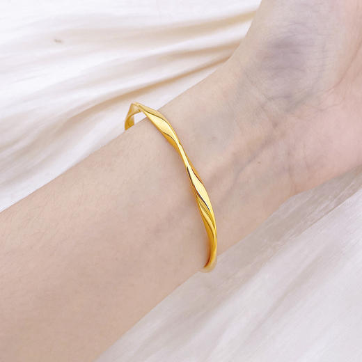 【限时克减150元】足金 #超轻  #电商爆款   【精品】无氰5D超轻硬金空心固口莫比乌斯环手镯(AR5DSZ00007)预售产品下单后不退款不退货不换货不补差价） 商品图2