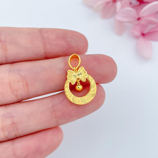 【限时克减150元】足金999.99 【精品】五9黄金蝴蝶结小金珠星星圆环吊坠(ACDZ00326)（预售产品下单后不退款不退货不换货不补差价）（预售产品下单后不退款不退货不换货不补差价） 商品图2