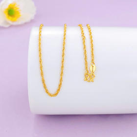 【限时克减150元】足金999 5G黄金16-17-18寸调节麻绳项链(AG5GXL00021-3)补差价）补差价）预售产品下单后不退款不退货不换货不补差价