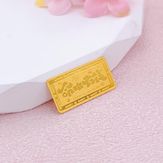 【限时克减128元】【1克】足金999.9  实心1g #命中有钱 金条投资金纯黄金金条（配亚克力盒）(YDJT00072-02)（预售产品下单后不退款不退货不换货不补差价） 商品图3