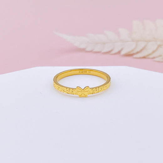 【限时克减150元】足金999 #小红书 #固口戒指 #碎碎冰 （足金999字印）5G黄金实心蝴蝶圈戒线戒(5GJZ00821)（预售产品下单后不退款不退货不换货不补差价） 商品图1