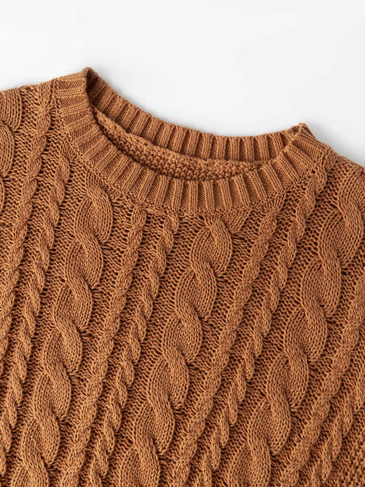 COCO ZONE "橘子"时尚镂空圆领针织衫修身纯色百搭上衣CC1B1429 商品图3