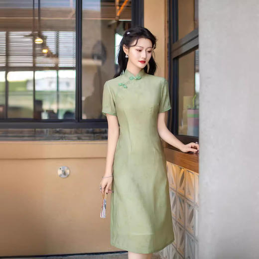 ZAYS年轻款小清新旗袍2024夏季改良A版中长短袖少女立领时尚女装旗袍 商品图2