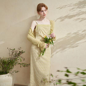 西遇法式复古优雅女士长袖套装夏季新款休闲慵懒显瘦百搭裙子D2241846