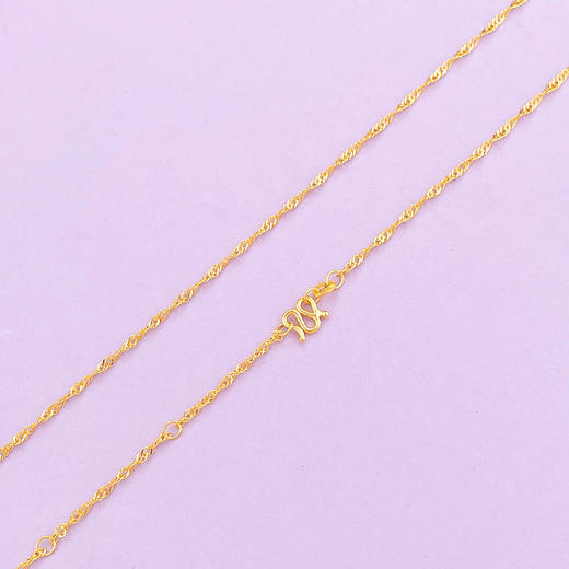 【限时克减150元】足金999 5G黄金17-18寸调节水波纹项链(AG5GXL00020-3)（预售产品下单后不退款不退货不换货不补差（预售产品下单后不退款不退货不换货不补差 商品图1