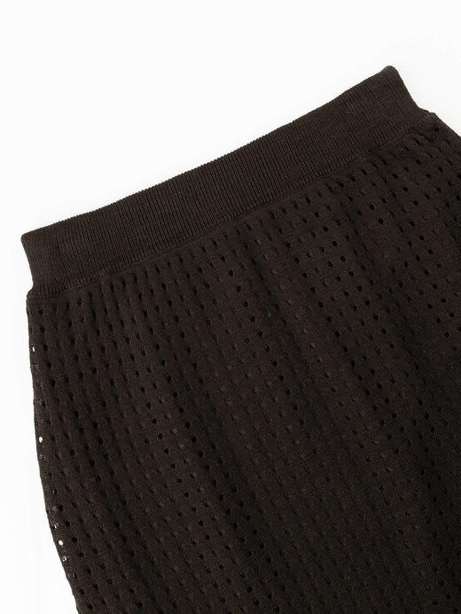 COCO ZONE "咖啡裙"夏季复古设计感镂空半身裙简约松紧腰中长裙CC1B1192 商品图4