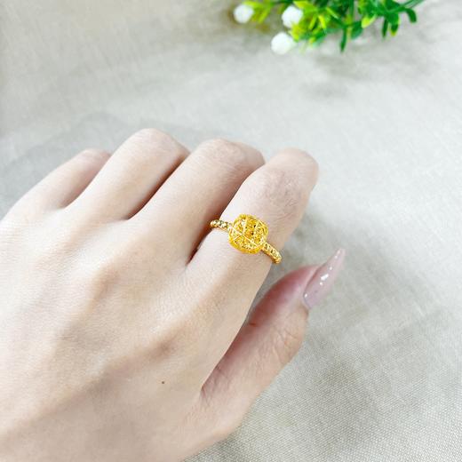 【限时克减150元】足金999.9  #小方糖 活口戒指镂空绕线方糖辘珠边女戒(OJZ00041)（预售产品下单后不退款不退货不换货不补差价（预售产品下单后不退款不退货不换货不补差价 商品图2