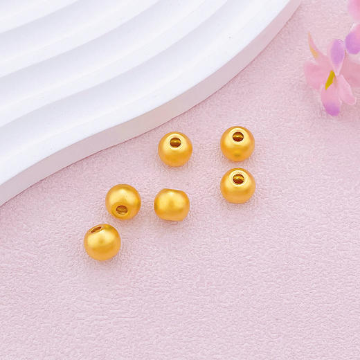 【线上黄金屋】【限时7.5折】【定价黄金】足金 【无成色字印】3D硬金散珠转运珠空心圆珠转运金珠路路通手串配件Diy手串配件/6粒(V3DSC00392)（预售产品下单后不退款不退货不换货不补差价） 商品图1